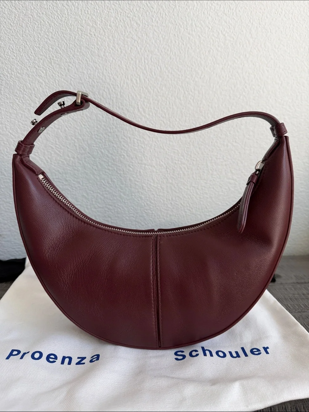 Brand New Proenza Schouler Small Slide Leather Hobo Bag – Burgundy NWT - Picture 5 of 9